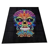 SUN & SURF Toalla de Playa Doble Grande 140x180. 100% Algodon. Secádo Rápido. Ultra Suave. Toalla Playa Grande. Toalla de Calaveras (Calavera Weed)