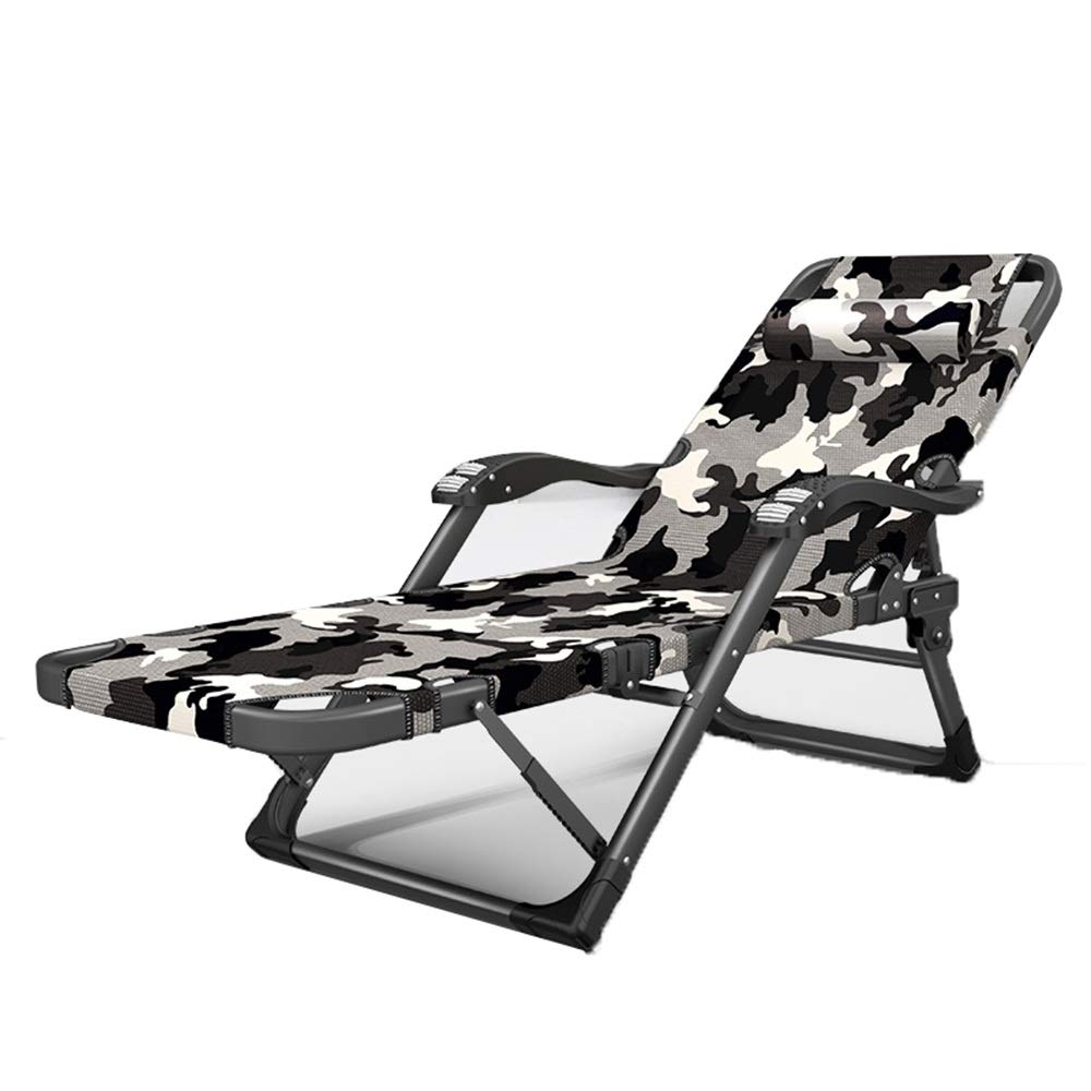 Chaise pliante portable camouflage avec matelas confortable