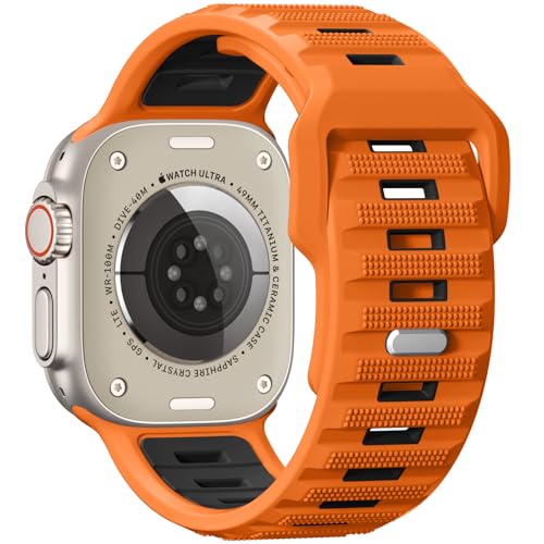 Oielai Deporte Correa Compatible con Correas Apple Watch Ultra 2/Ultra, 49mm 46mm 45mm 44mm 42mm para Hombres, 26mm de Ancho Suave Correa de Silicona para iWatch Serie 10 9 8 7 6 5 4 3 2 1 SE