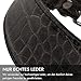 FAVPET Luxus Echtleder Windhund Halsband Breit mit QR Code Anhänger, Weiches Lederhalsband Hund Breit Whippet Italienisches Windspiel Saluki Lurcher Spanischer Galgo Greyhound Podenco (Grau, XS)