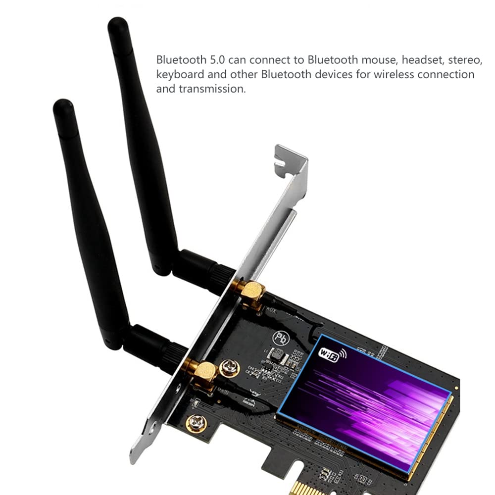Carte RéSeau 3000 Mbps WiFi 6 PCIE X1 Bluetooth 5.0 Wifi6, Carte RéSeau Double Bande 2.4G/5.8G, 802.11 AX PCI-E X1/X4/X8/X16