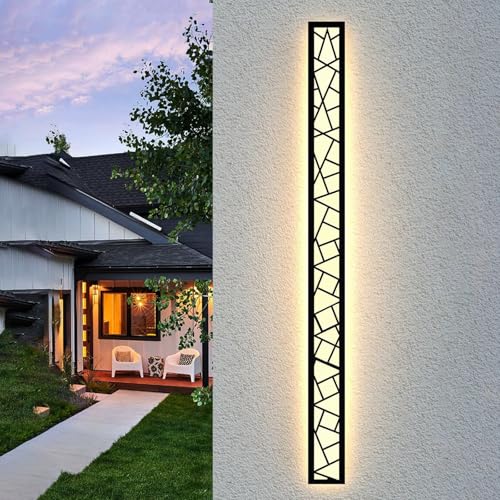Aplique de pared porche aluminio negro de 60CM con diseño moderno y minimalista