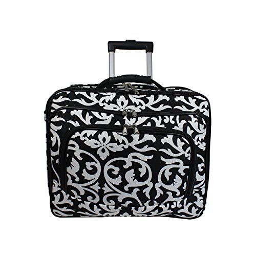 World Traveler Rolling 17-Inch Laptop Briefcase Computer Case, Black Trim Damask, One Size #TOP1