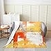 Burnt Orange Grey Decorative Bed Throw Blanket Kids Vintage Abstract Art Painting Fleece Throw Blanket Modern Grunge Art Fuzzy Blanket Breathable Messy Rust Flannel Plush Blanket Throw 50