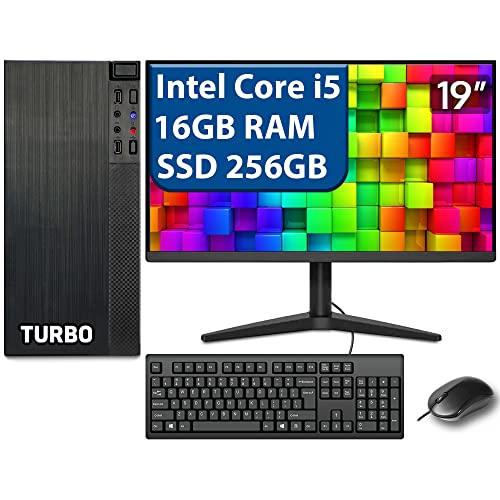 Computador Completo Intel Core i5 16GB SSD 256GB Monitor 19