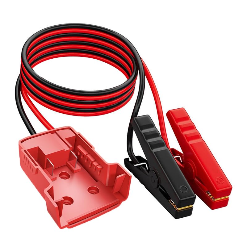 Jumper Cables with Adapter for MIL 18V Battery Silicone wire 2FT 8AWG Cable 18V Battery Jumper Starter for Mid-Size Cars Light Trucks Car Jump Starting Using Tool