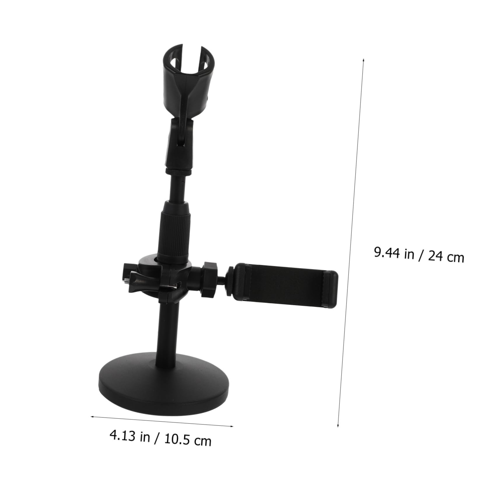 1pezzi Supporto Microfono Regolabile Con Porta Smartphone Asta Da Tavolo Per Conferenze Streaming e Insegnamento Struttura Robusta e Facile Da Trasportare