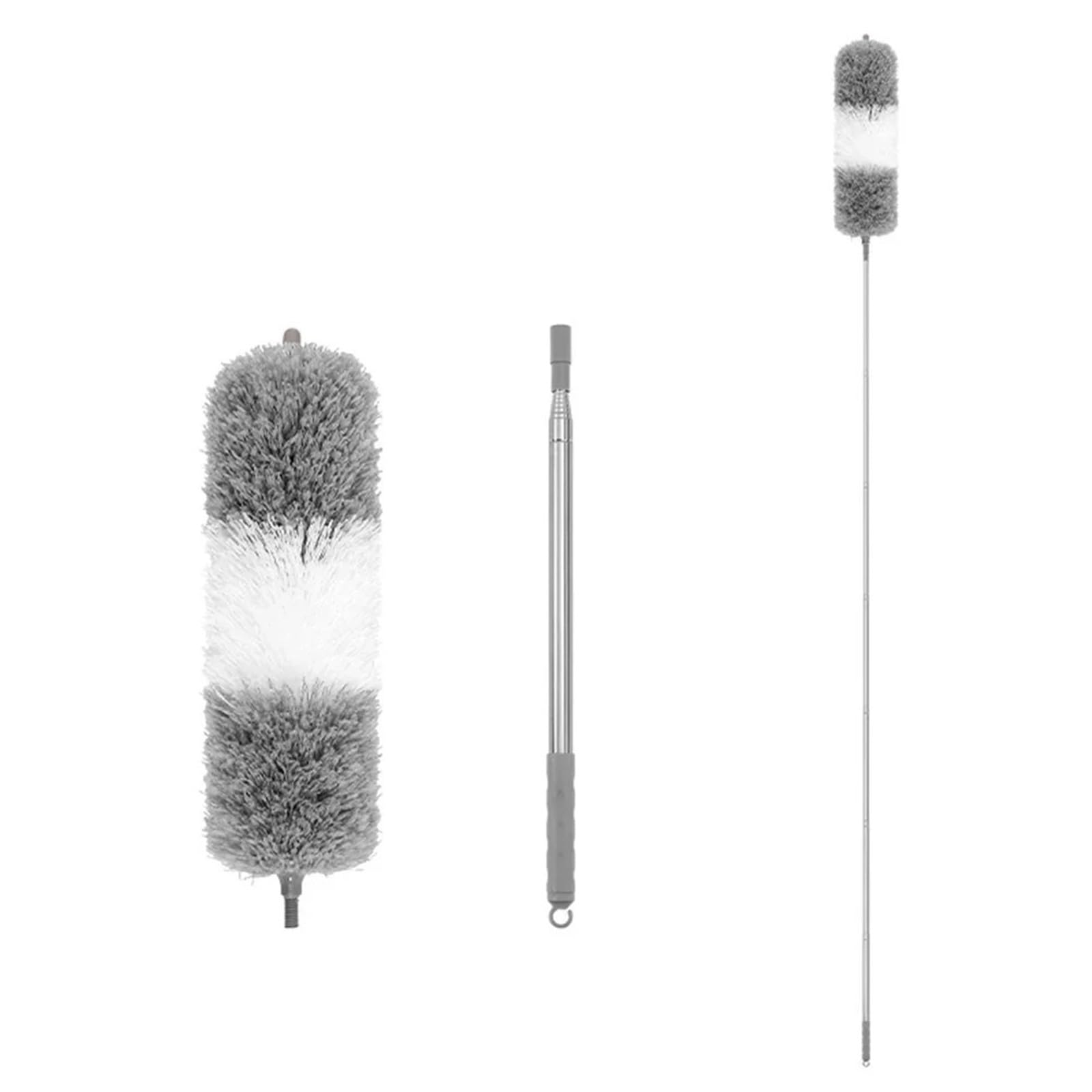 Cleaning Duster 140/250/280cm Telescopic Extended Long Crevice Spider Web Microfiber Brushes Bendable Household(2.5m setA)