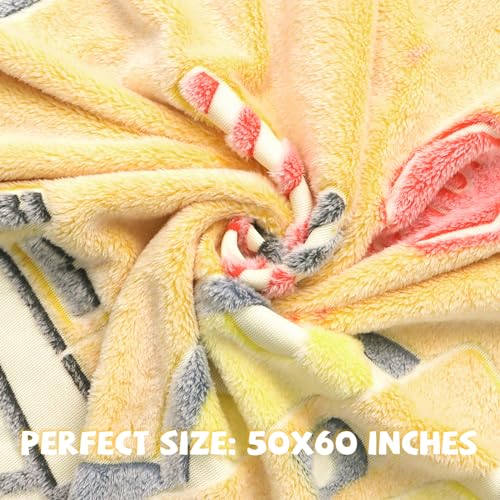 REXEO Glow in The Dark Truck Blanket for Kids - Cute Soft Excavators Fleece Construction Toddler Boy Blanket - Birthday Gifts