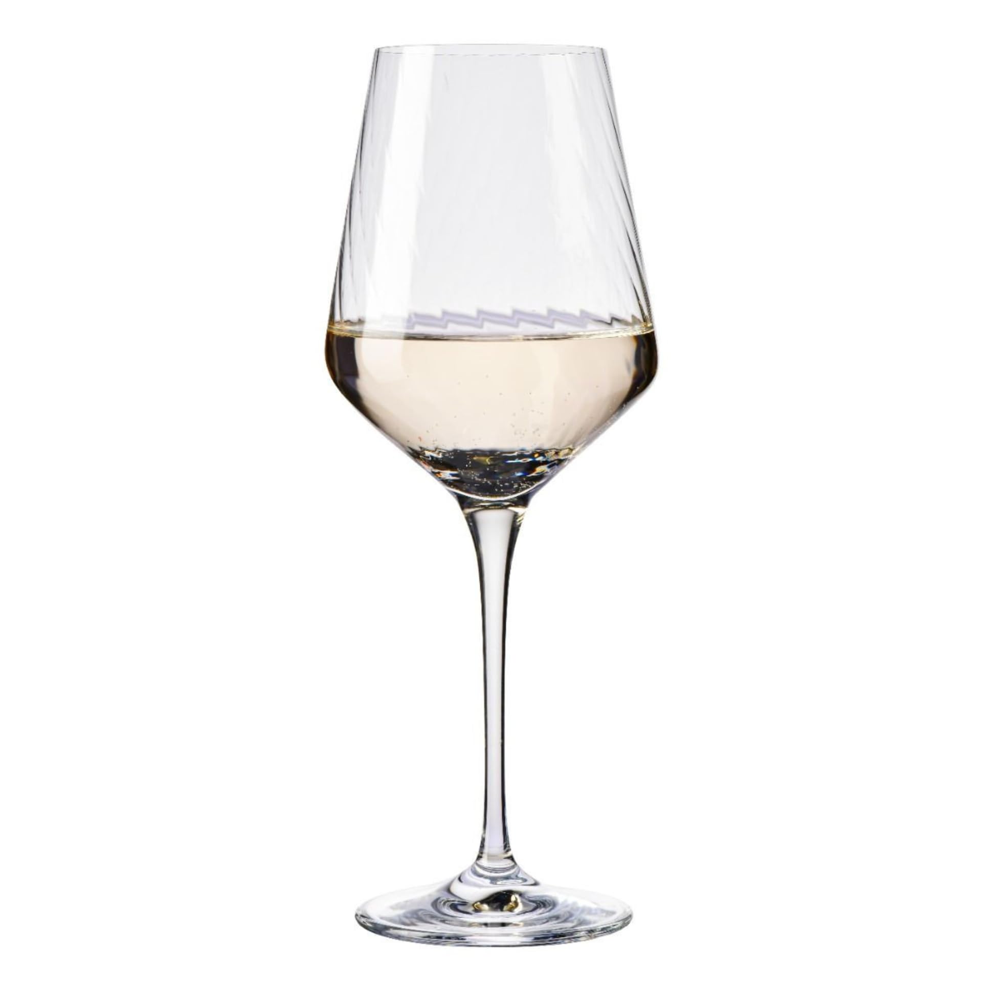 KROSNO Kieliszki do Białego Wina Avant-Garde LUMI, Zestaw 4 x 450 ml | Szkło Kryształowe Bezołowiowe, zdobienie optyczne, do chardonnay, win musujących i koktajli, zmywarka