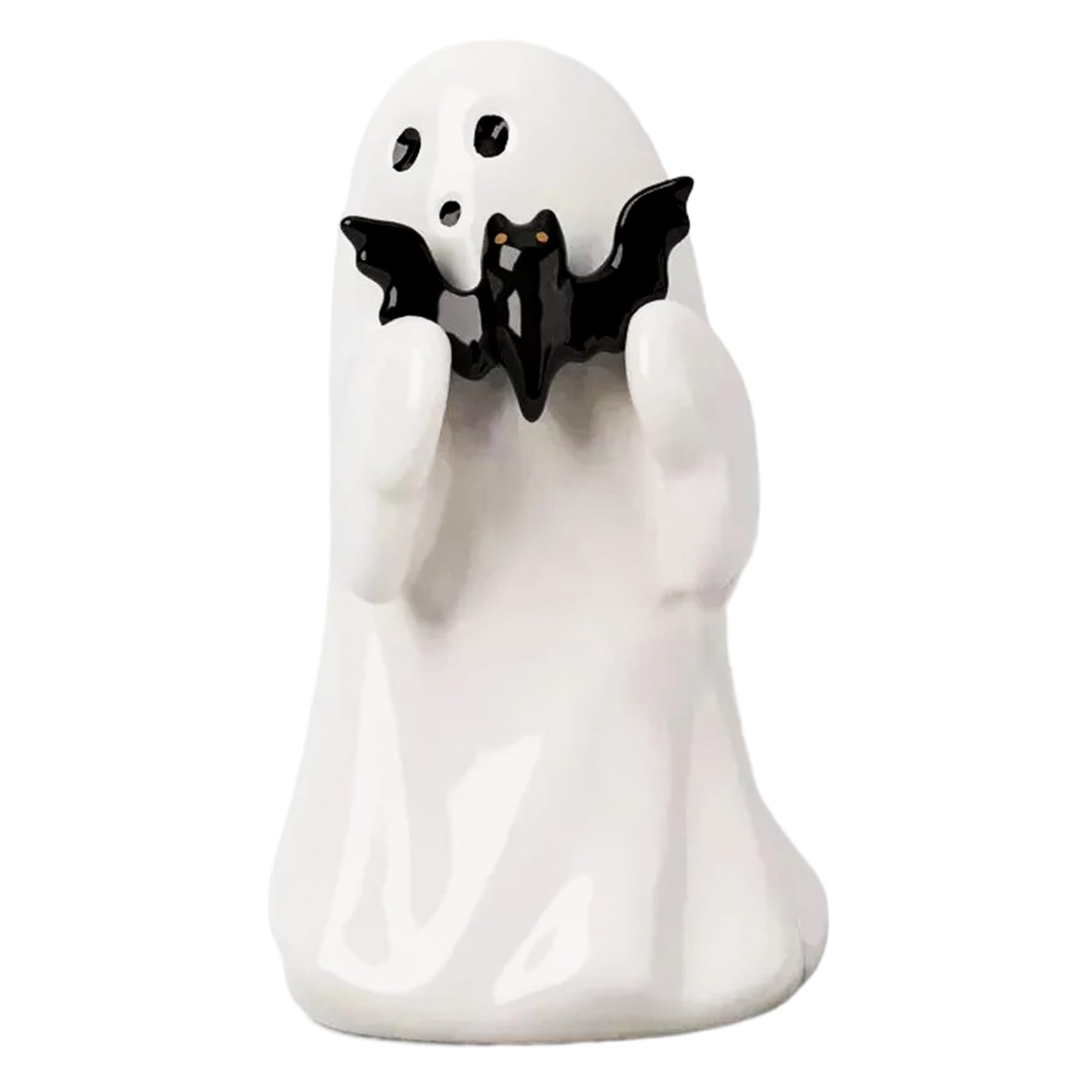 Chauve-souris et fantôme d'Halloween en résine 3,94 pouces au design mignon et effrayant