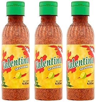 Valentina Salsa Chili Powder All Natural Fruit Dry Seasoning Salt and Lime Perfect For Fruit Chips Great With Snacks or More 4.93 Ounce Bottle Pack of 3
