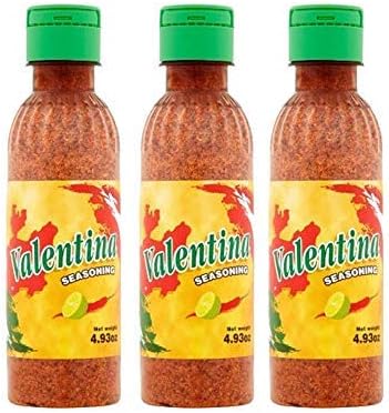 Valentina Salsa Chili Powder All Natural Fruit Dry Seasoning Salt and Lime Perfect For Fruit Chips Great With Snacks or More 4.93 Ounce Bottle Pack of 3