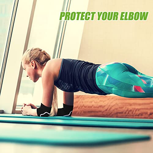 2 Pair Breathable Elbow Support Sponge Elbow Pads Protective Elbow Sleeve Volleyball Knee Pads Women Black Elbow Protectors Elbow Brace Compression Arm Brace Elbow Wraps For Men Women Teen Sport Work #TOP5