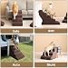 EHEYCIGA Hundetreppe für Kleine Hunde 40 cm Hoch, 3 Stufen, Braun