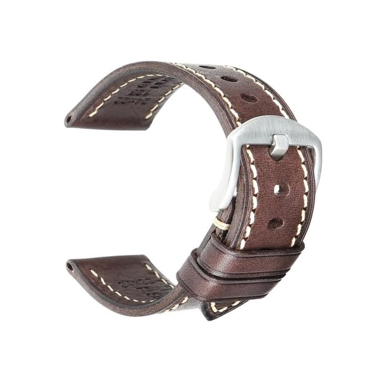 Bracelet de montre en cuir de vache véritable fait à la main avec boucle papillon