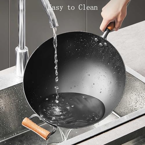 Wok de hierro sin recubrimiento con tapa 32 cm miniatura 7