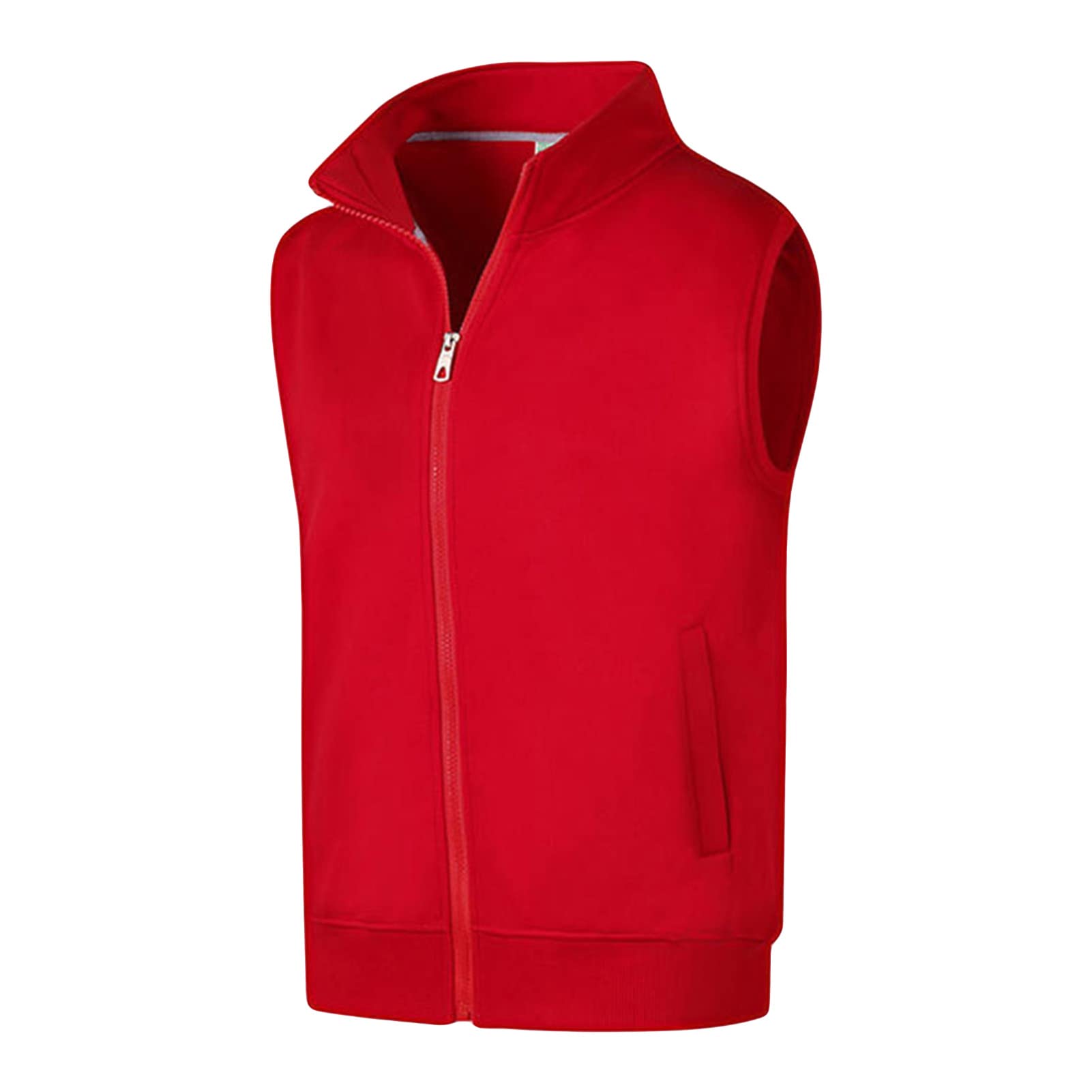 Men's Zip Up Fleece Lined Vest Lightweight Warm Sleeveless Jacket Casual Soft Hiking Outdoor Tank Tops