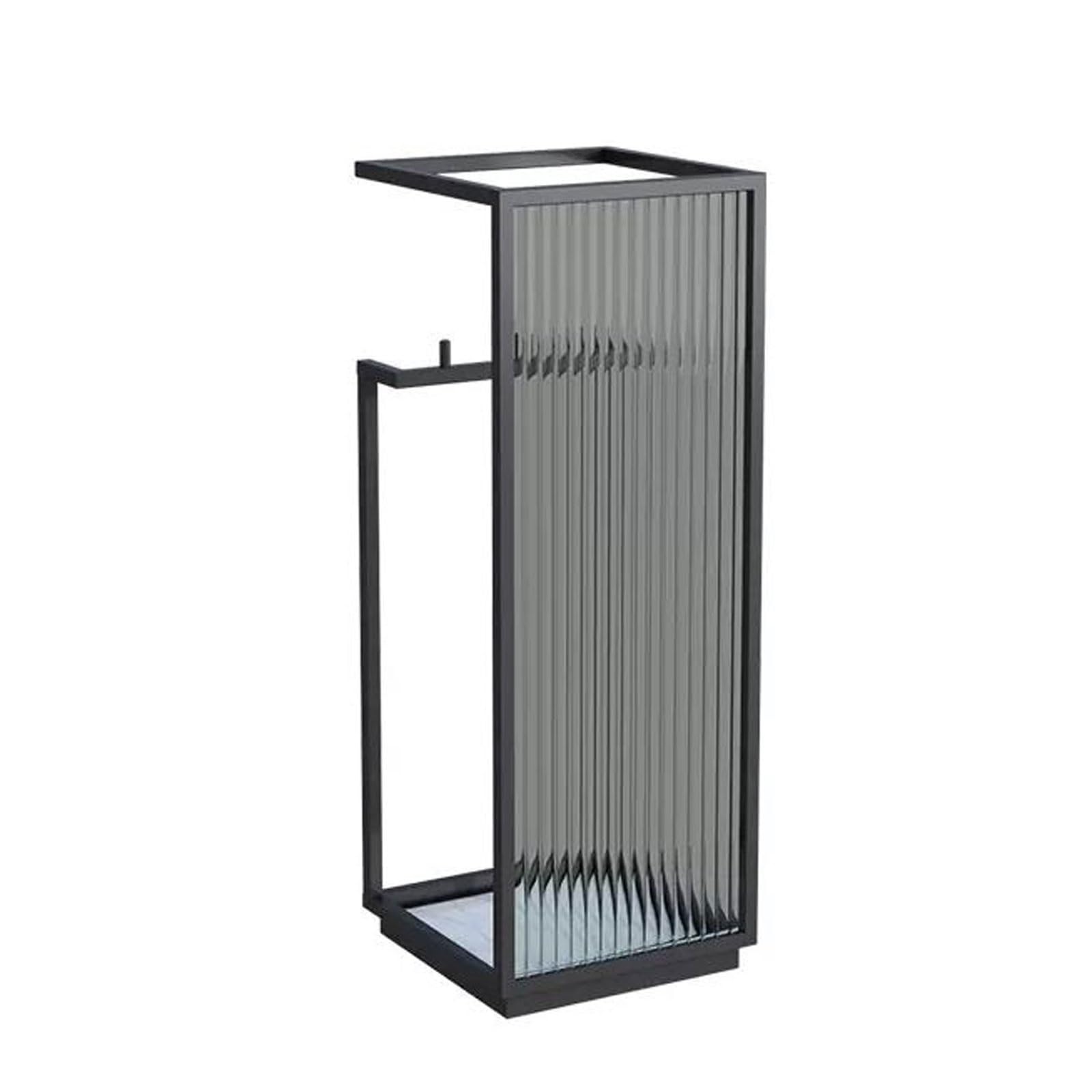 GEK208130 Free Standing Luxury Umbrella Rack Holder, Modern Free Standing Storage Bucket with Hooks, Entrance Home Decor Umbrella Holder(Black)