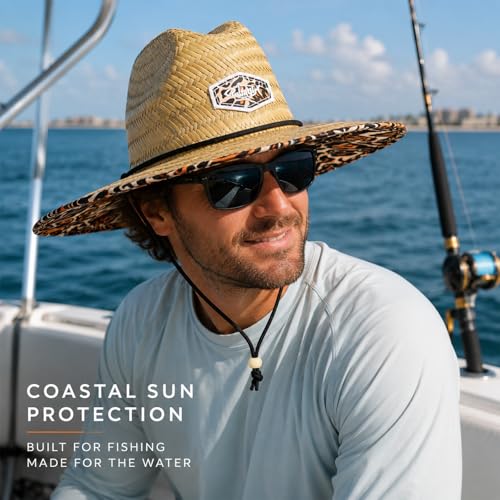 Image of Palmyth Straw Hat for Men & Women Sun Hats, Beach Hat, Fishing Hat Wide Brim UPF 50+ Sun Protection