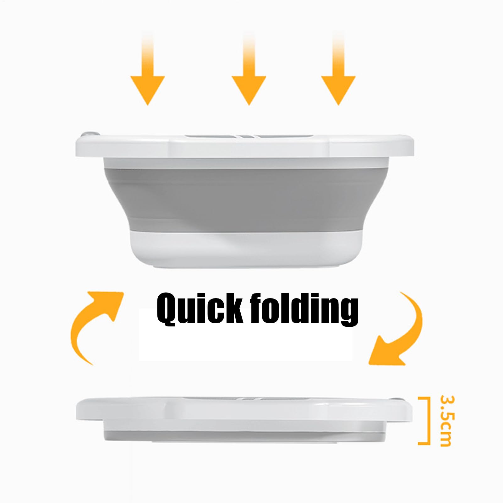 Lavabo pliable, bol avec rebord, rondelle en silicone durable, gain de place, bac à linge portable avec base antidérapante, multifonction pour le camping et la maison, la cuisine et les voyages