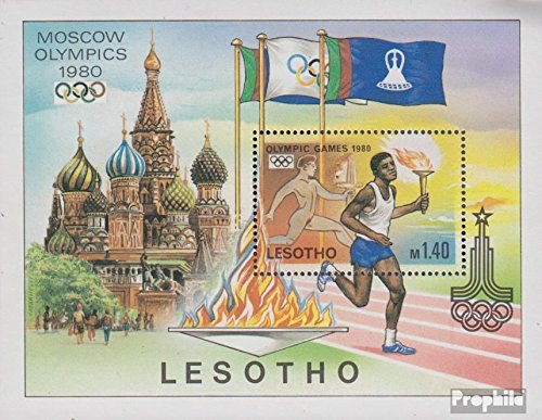 Prophila Collection Lesotho Blocco 5 (Completa Edizione) 1980 Olympics. Estate, Mosca (Francobolli per i Collezionisti) Olimpiadi