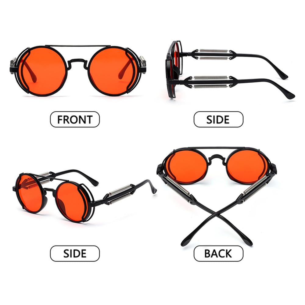 Gafas de sol clásicas vintage redondas estilo punk con protección UV400. Gafas de sol para mujer.