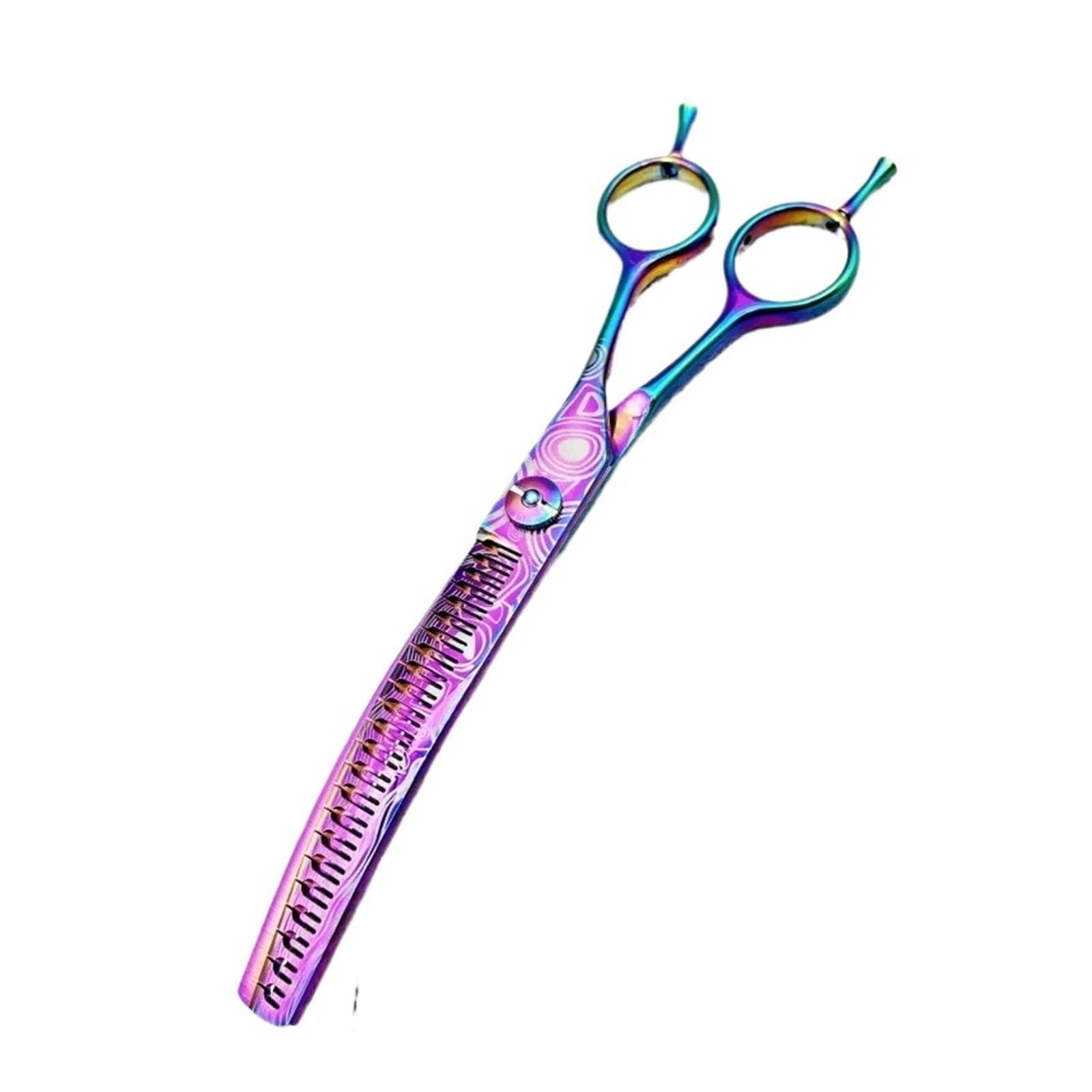 Tijeras Peluqueria Tijeras de peluquería profesionales 7,48 pulgadas, tijeras entresacar curvas(Blue straight)