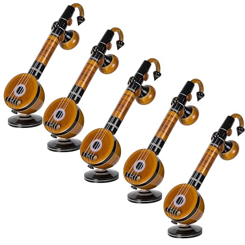Image of IAgriFarm IAgri Eco Friendly Eucalyptus Wooden Veena Home Decor Showpiece (9 cm x 9 cm x 27 cm, Brown) Decorative Showpiece - Pack of 5 Nos