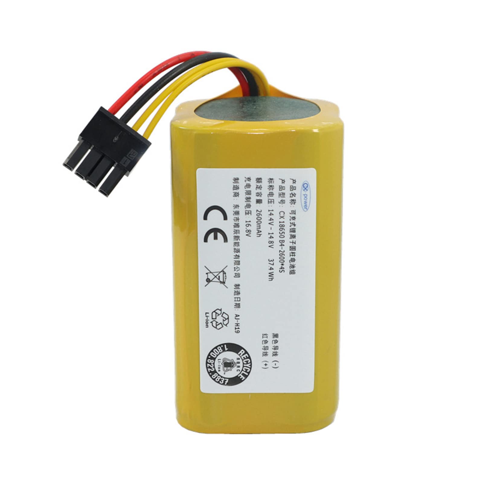 14.4 V 2600 mAh Li-Ion Replacement Battery for Airrobo P10, for Proscenic Cocoa Smart 780T, 790T, for Summer P1S P2S P3, VR1717, Jazz, Kaka Robot Vacuum Cleaner