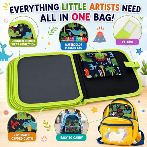 Image of Kaidaa Reusable Toddlers & Preschoolers Activity Book for (3-8 Yrs Kids) | Reusable Drawing & Writing Book | 14 Pages | 12 Washable Markers + 2 Wet Wipes