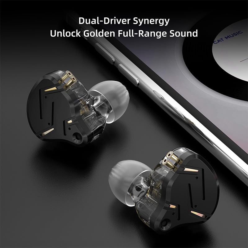 KZ ZST Pro X IEM Gaming Filaire 1BA+1DD écouteurs, Noir USB-C