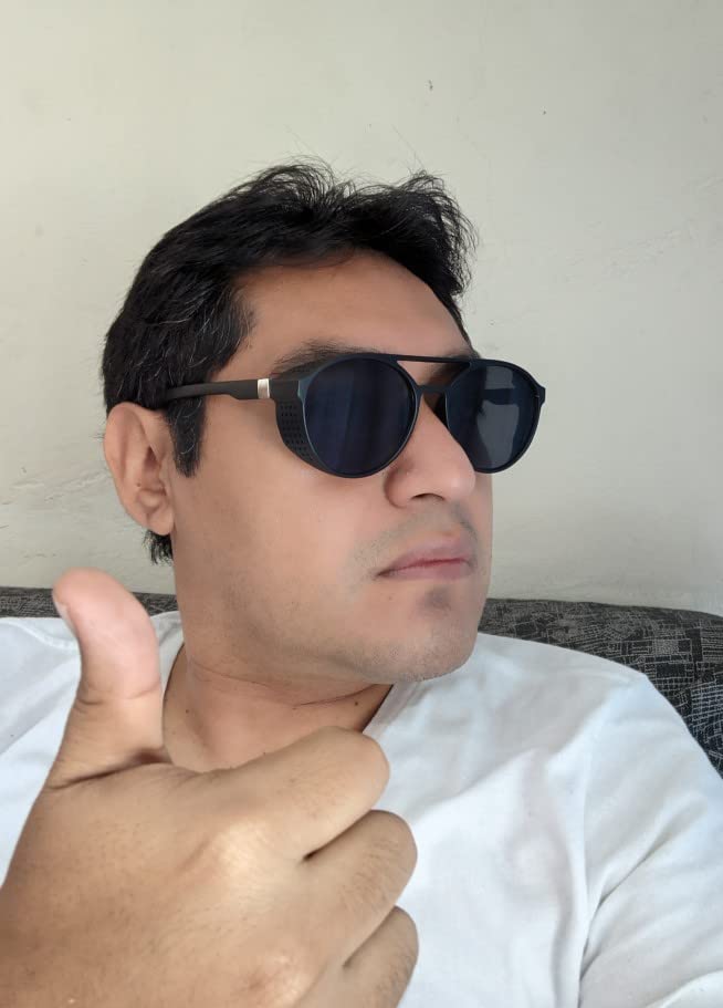 FEISEDY Classic Steampunk Sunglasses for Men Women Retro Round Gothic Shades Eyewear UV400 Protection B29573