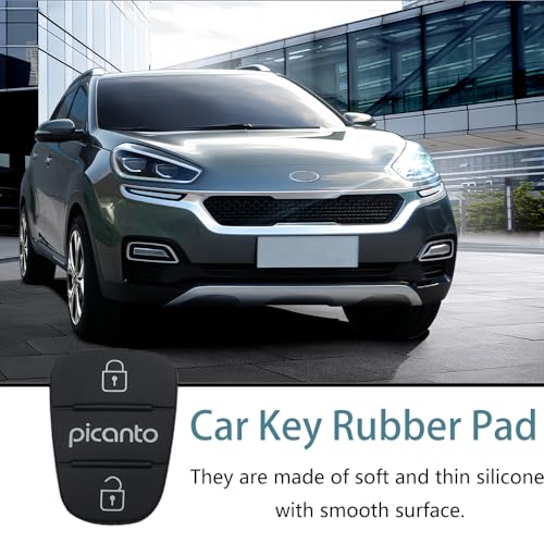 2 PCS 3 Buttons Car Key Fob Cover Replacement Silicone Car Remote Control Key Case Shell Durable Car Key Rubber Pad Compatible with Kia Sportage Ceed Soul Venga Hyundai I10 I20 I30 Ix20 Ix35 - Image 4