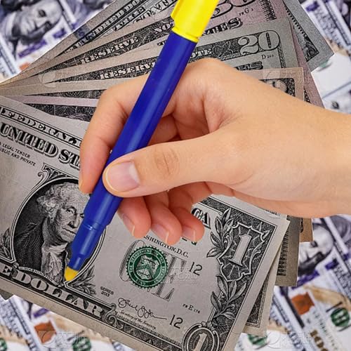 5 StüCk GeldscheinprüFer Stift,GeldprüFstift,Falschgeld Geld PrüFer Geldscheine,13.5x1.3cm Tragbar Wasserbasis-Tinte, Falschgeld Detektor FüR Euro Dollar Pfund, Ohne Banknote BeschäDigung