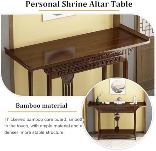 Buddhist Altar Table with Storage, Chinese Prayer Mat Table for Home Sanctuary, Personal Shrine Cabinet (39x16x39in) - Ideal for Meditation, Rituals, and Spiritual Practices