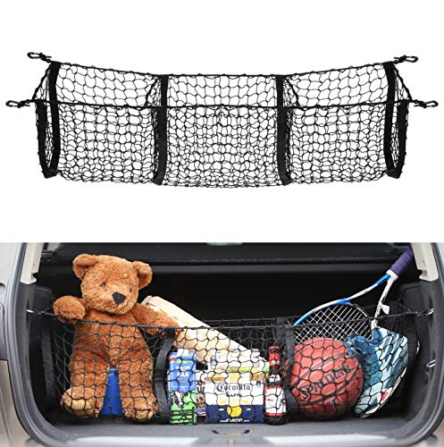 AUTOAC Truck Bed Nets for Truck Cargo Net Trunk Stretchable 3 Pocket Bed