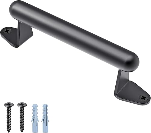 Miniatura 8 de SELEWARE Manija de puerta de granero, mango de puerta de metal resistente de 12 pulgadas para puerta corrediza de garaje de granero, barra de