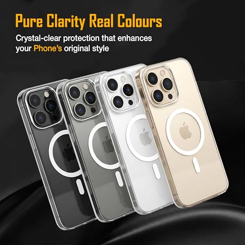 Image of Zapcase Back Case for iPhone 16 Pro Max | Slim Lifetime Anti-Yellow Crystal-Clear Cover with Elevated Camera Protection & MagSafe Compatibility | Premium German Polycarbonate | Shockproof | Clear