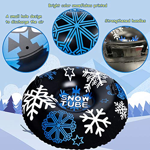 GUOOU Inflatable Snow Tube with Handles, Heavy Duty Snow Sled, Snow Tire, River Tube, Water Float, Sledding Float, Snow Rider, Snow Racer, Snowboard for Winter Outdoor Fun - Thumbnail 2
