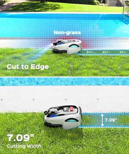 YARDCARE N1600 PRO Robot Lawn Mower, Wireless Design with RTK+Vision Navigation, 0.4 Acre Coverage, APP Smart Control Robot Lawn Mower, Multi-Zone Mowing, Curved Path, Adjustable Cutting Height