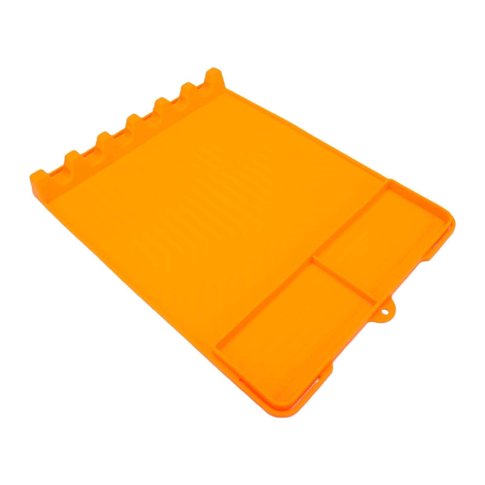 Tappetino Porta Spatola in Silicone, Resistente al Calore, Organizer per Barbecue, 40 X 30 Cm, Arancione