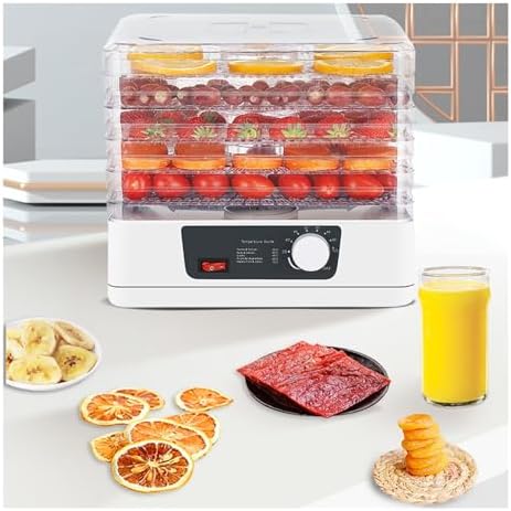 Home Food Dehydrator Machine, 5-Tray Freeze Dryer for Snacks &, Adjustable Time for Jerky, Chicken, Fish, Vegetables - Perfect for Healthy Dehydrating