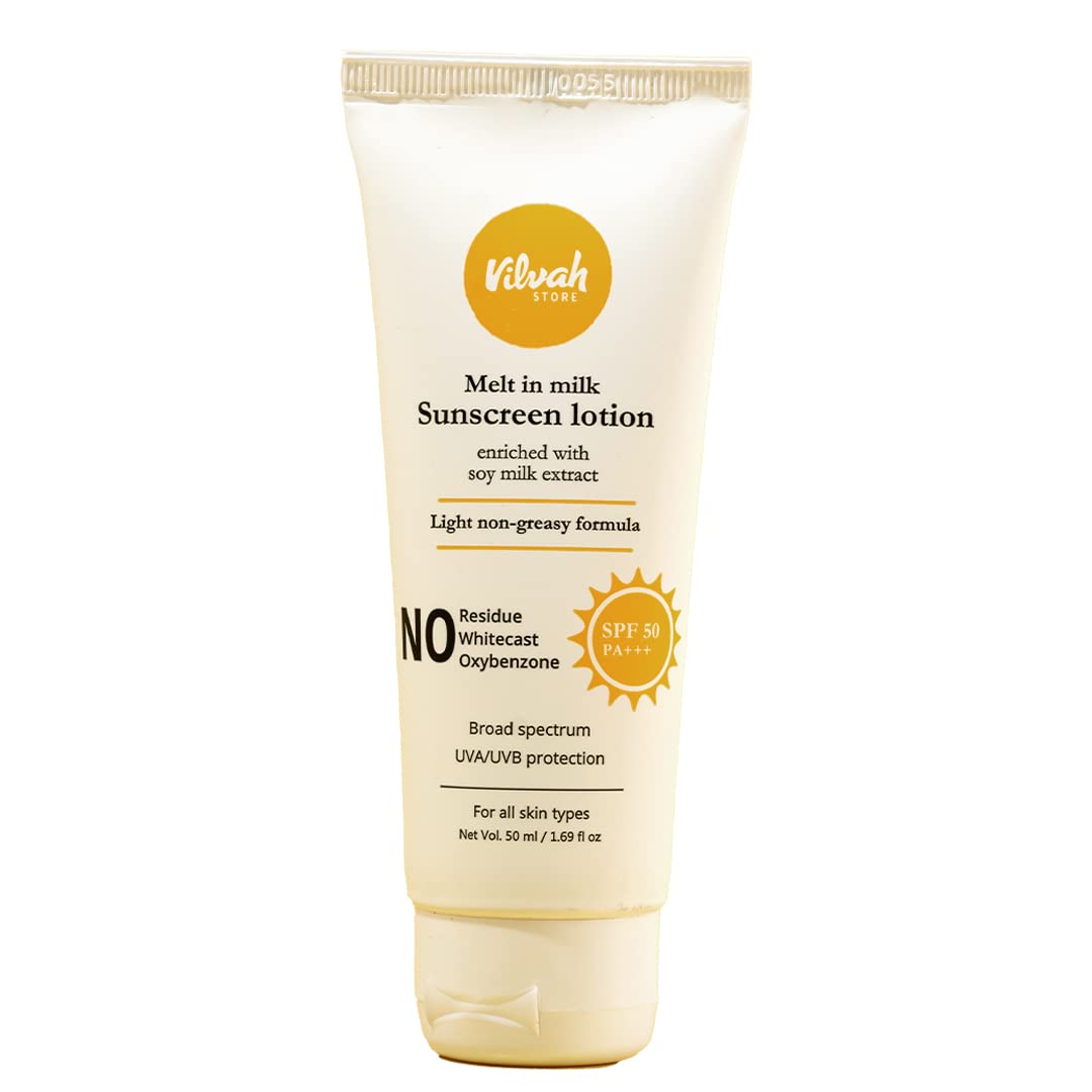 Buy Vilvah MeltInMilk Sunscreen SPF 50 PA+++ With Soy Milk