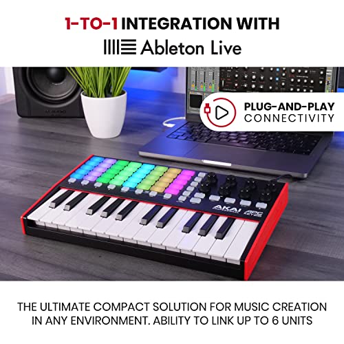 Image of Akai Professional APC Key 25 MK2 25-Key USB MIDI Keyboard Controller for Clip Launching with Ableton Live Lite, 40 RGB Pads and 8 Rotary Knobs, One Size (Pack of 4)