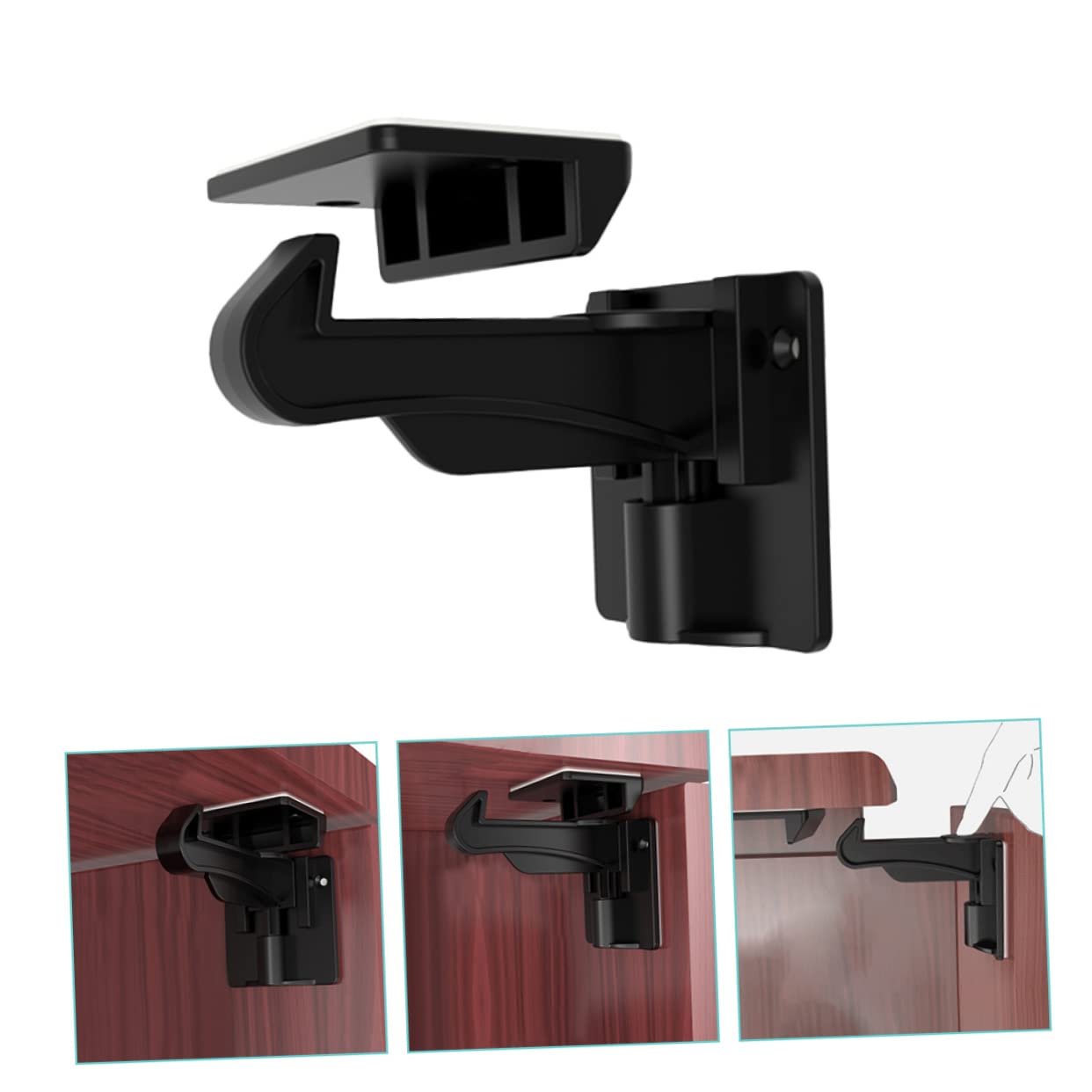 Cerraduras de Cajón para Niños, Bloqueo Invisible Abs Negro, 10 Piezas