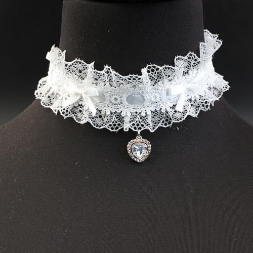 Ximerinf Bow Lace Choker, Black White Red Pink Choker for Women, Vintage Goth Heart Necklace, Christmas Jewelry For Women (Multicolor) by Ximerinf - Used condition - Image 8