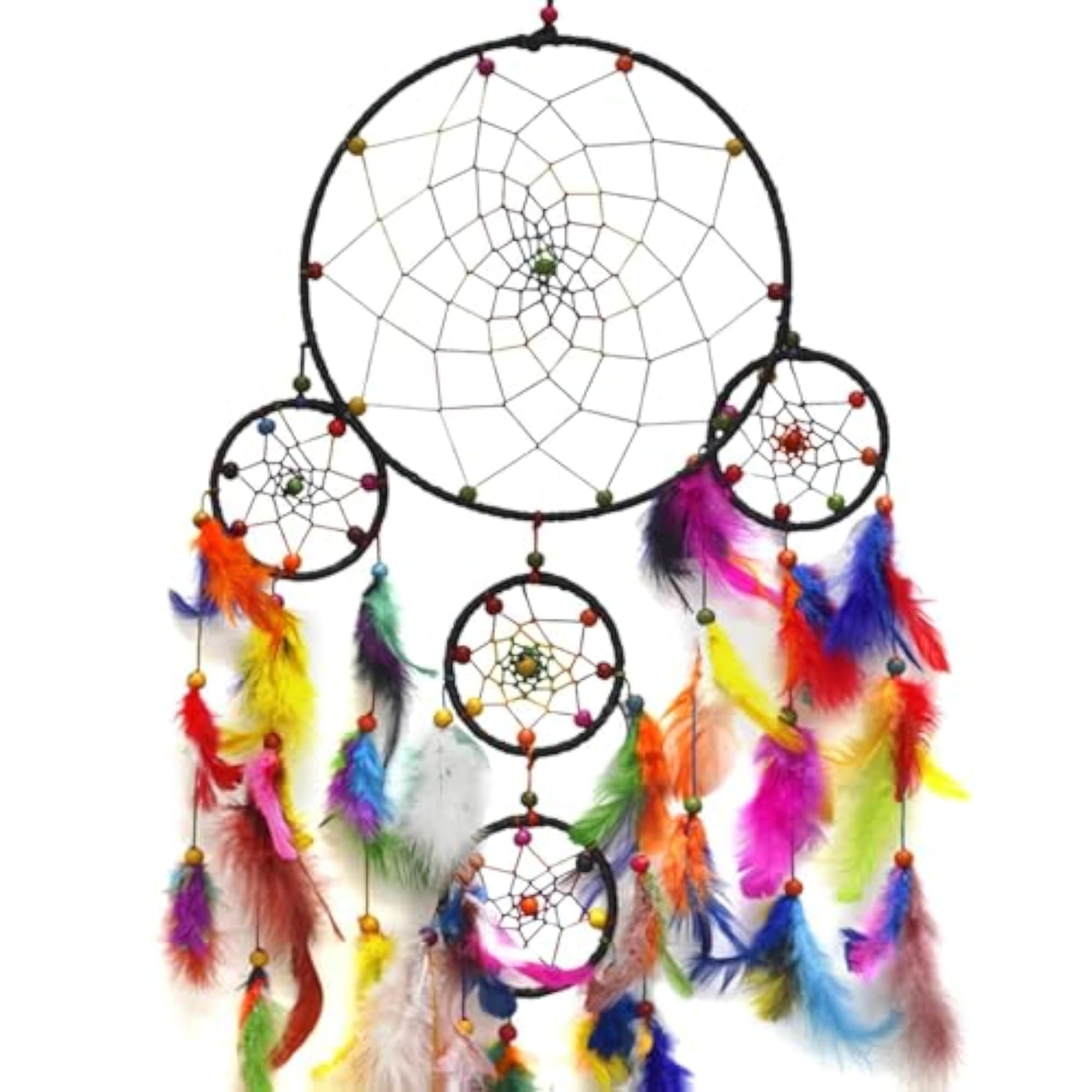 Handcrafted Dream Catcher with Natural Feathers for Wall Hanging