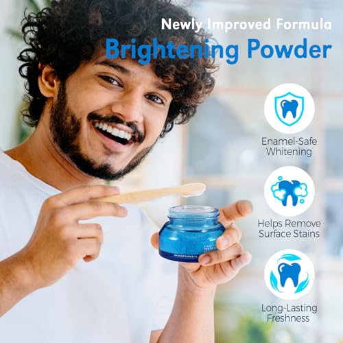 Image of Enamel-Safe Teeth Whitening Powder - Hydroxyapatite - Gentle on Teeth - No Sensitivity Formula - Removes Stains - Long-Lasting Freshness - Breath Freshening Whitening Powder- 30 g (1 ounce)