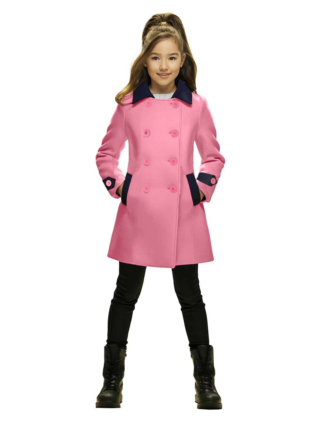 Naughty Ninos - Chaqueta de poliéster para niña con cuello de rayas regulares